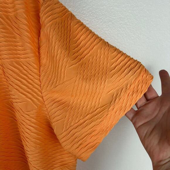Denim 24/7 Womens Orange Short Sleeve Shirt Size 1X 22/24 Textured Top - Picture 6 of 6